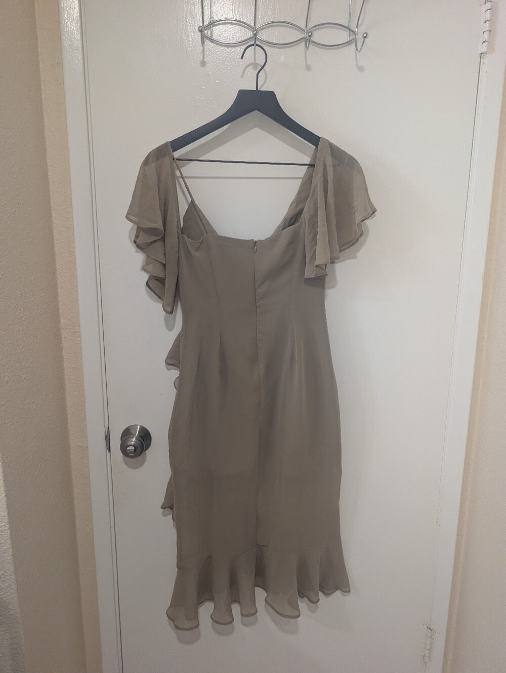 Keepsake Ruffled Chiffon Midi Dress In Willow - Picture 5 of 12
